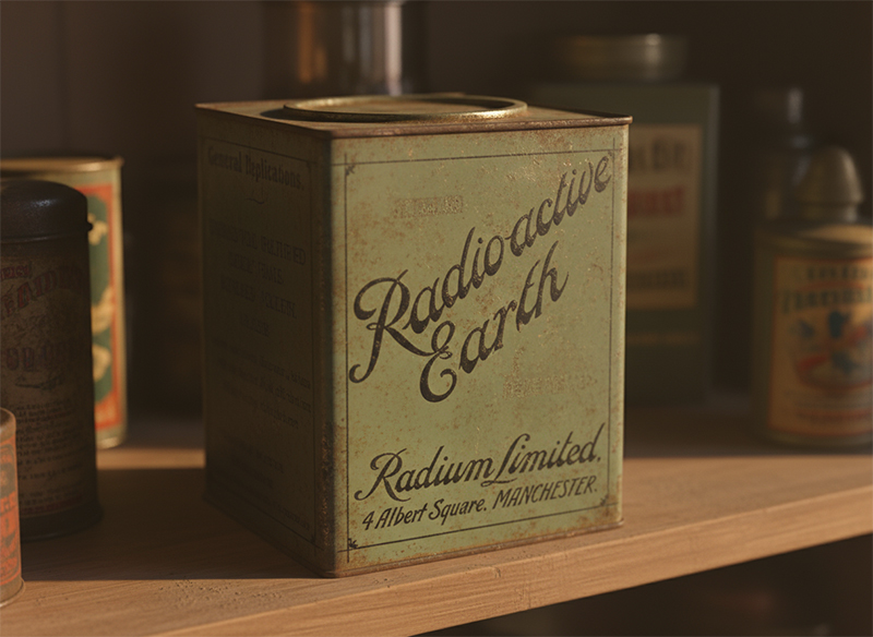 Lata antiga de terra radioativa